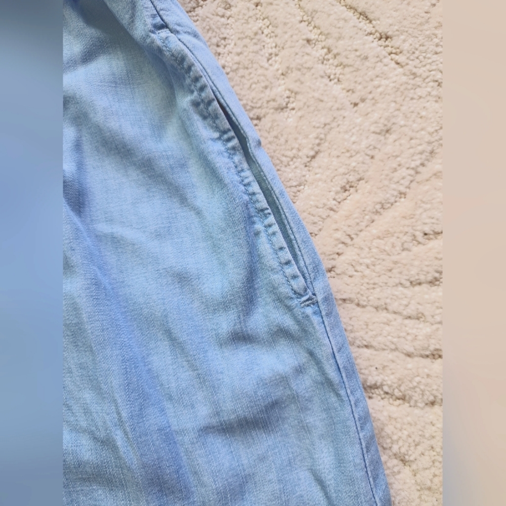 Stone and Cloth by Anthropologie Surplice-front Supersoft Chambray Midi Dress XS - Picture 11 of 12